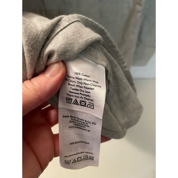 Eddie Bauer New w tag button up long sleeve‎ shirt men’s gray size large - Picture 5 of 6